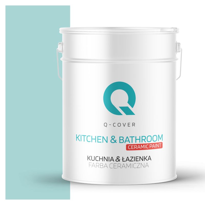 Farba Ceramiczna Kuchnia & Łazienka Q-Cover Turkusowy jasny H1462 Głęboki Mat 10L