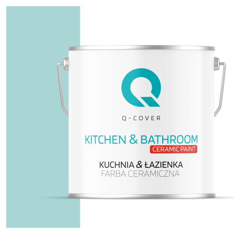 Farba Ceramiczna Kuchnia & Łazienka Q-Cover Turkusowy jasny H1462 Głęboki Mat 5L