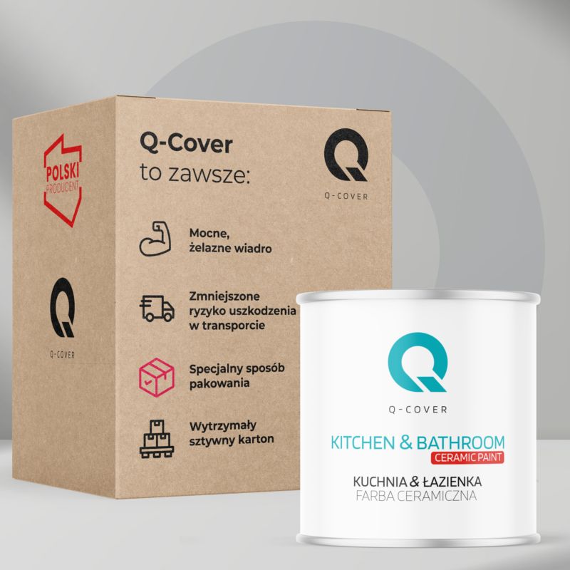 Farba Ceramiczna Kuchnia & Łazienka Q-Cover Złocisty H7064 Głęboki Mat 2L