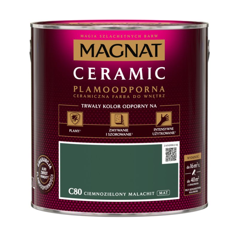Farba ceramiczna Magnat Cer ciemnozielony malachit 2,5 l