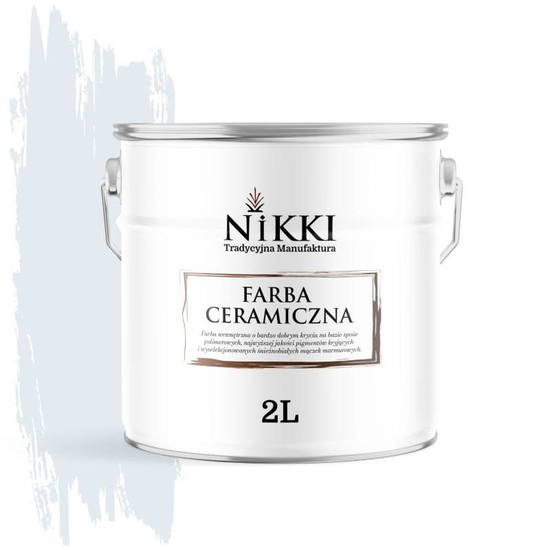 Farba Ceramiczna Wewnętrzna Ściany i Sufity NIKKI Biel złamana w błękit H0179 Głęboki Mat 2L