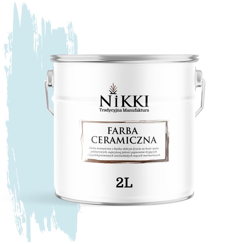 Farba Ceramiczna Wewnętrzna Ściany i Sufity NIKKI Biel złamana w niebieski H0378 Głęboki Mat 2L
