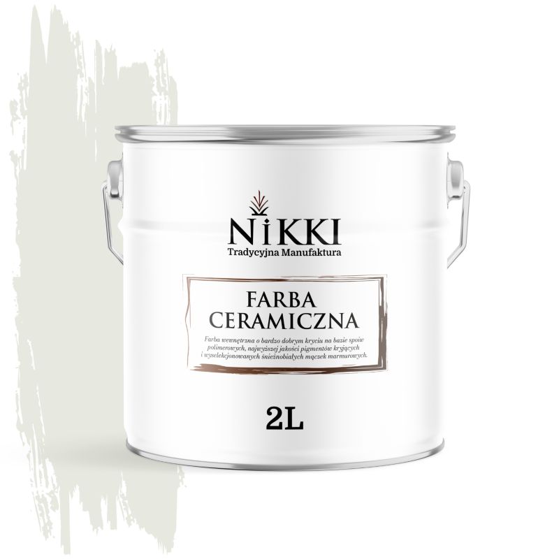 Farba Ceramiczna Wewnętrzna Ściany i Sufity NIKKI Biel złamana w oliwkowy H2079 Głęboki Mat 2L