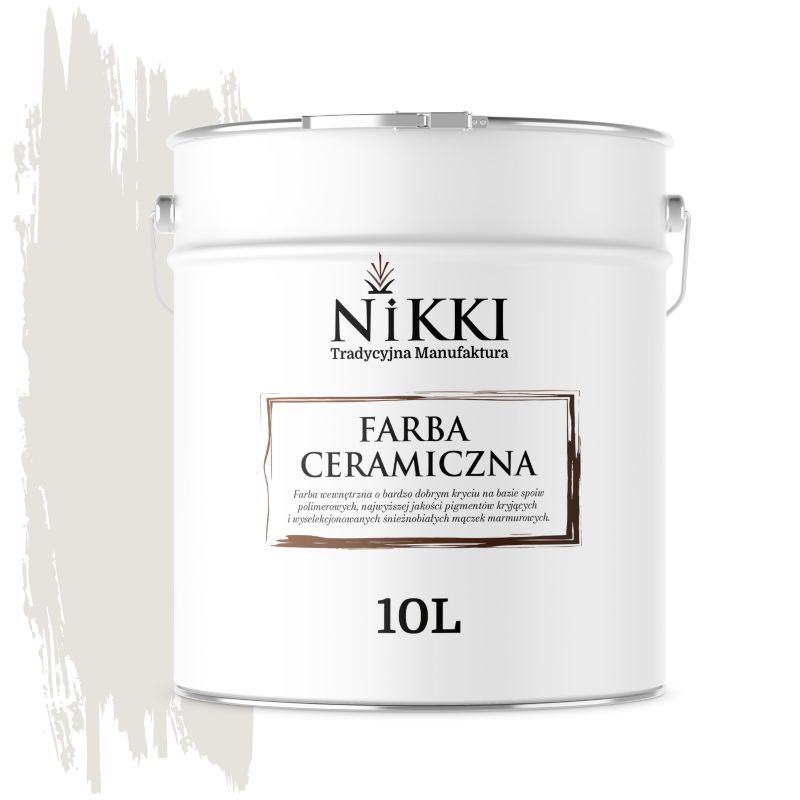 Farba Ceramiczna Wewnętrzna Ściany i Sufity NIKKI Biel złamana w szary H1276 Głęboki Mat 10L