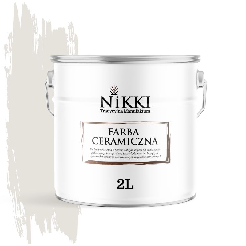 Farba Ceramiczna Wewnętrzna Ściany i Sufity NIKKI Biel złamana w szary H1276 Głęboki Mat 2L