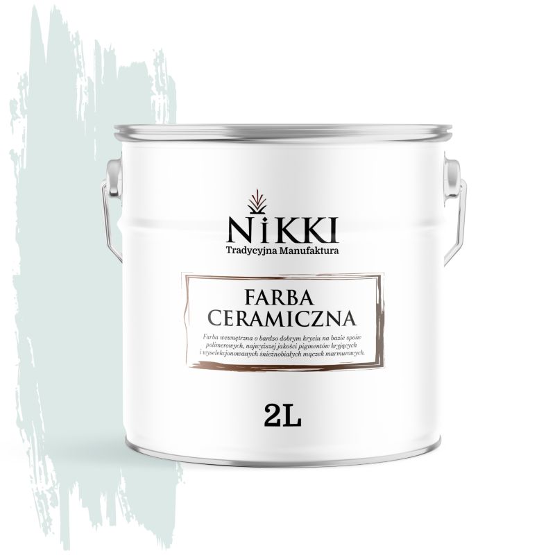 Farba Ceramiczna Wewnętrzna Ściany i Sufity NIKKI Biel złamana z turkusowy H1576 Głęboki Mat 2L