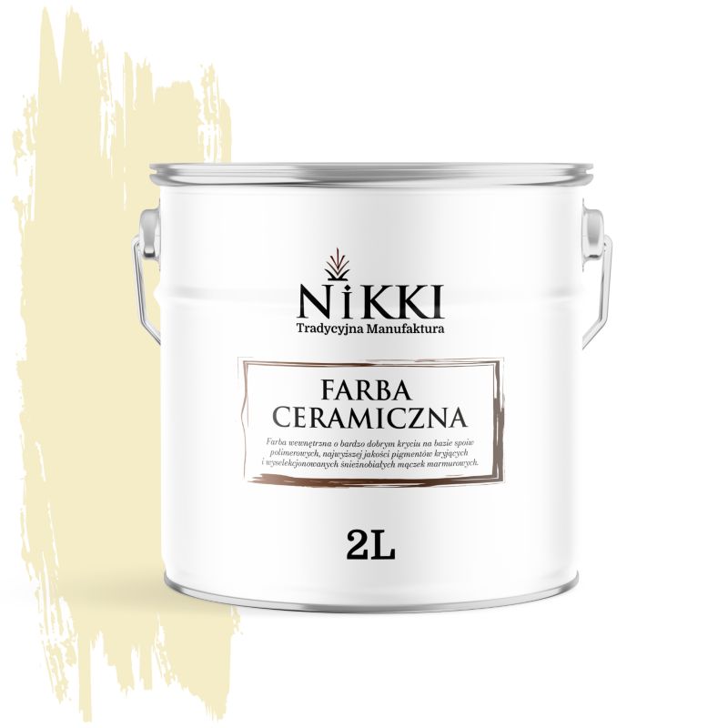 Farba Ceramiczna Wewnętrzna Ściany i Sufity NIKKI Blady żółty H6883 Głęboki Mat 2L