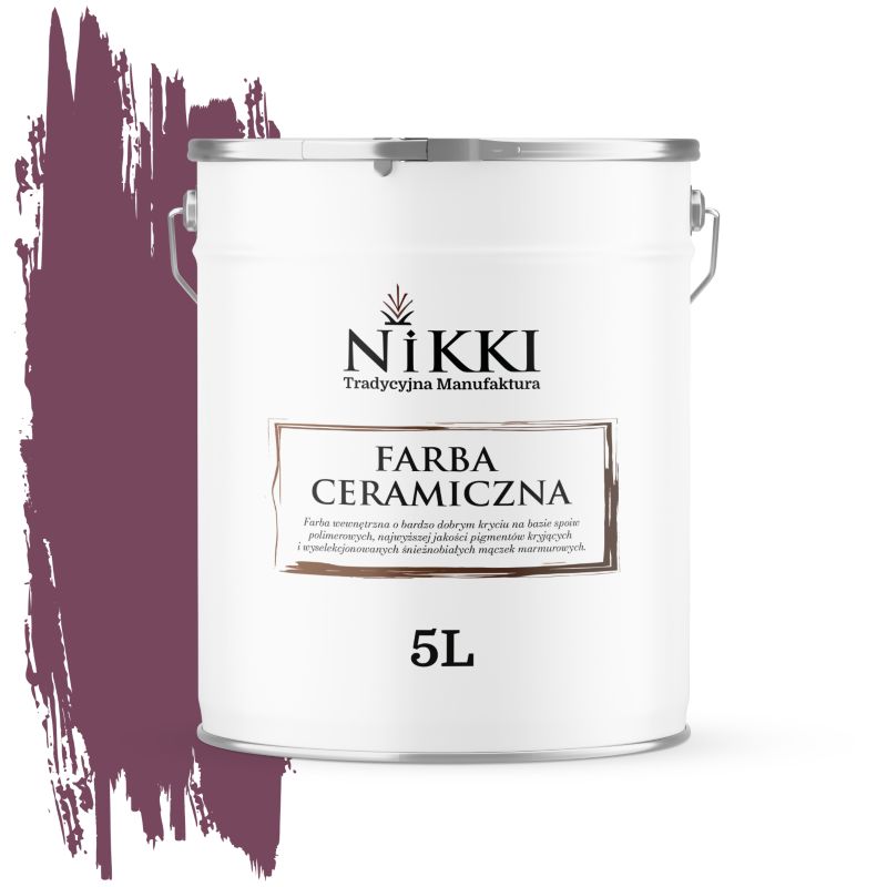 Farba Ceramiczna Wewnętrzna Ściany i Sufity NIKKI Bordowy H2809 Głęboki Mat 5L