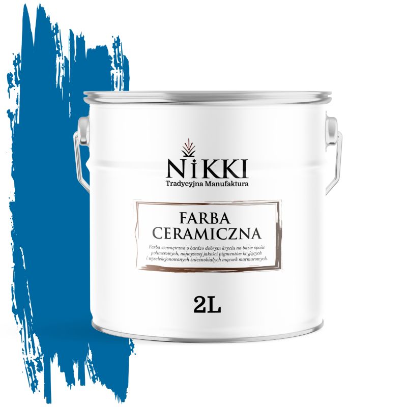 Farba Ceramiczna Wewnętrzna Ściany i Sufity NIKKI Ciemny niebieski H0312 Głęboki Mat 2L