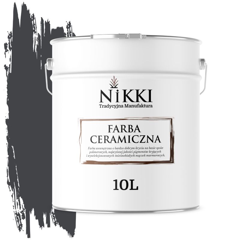 Farba Ceramiczna Wewnętrzna Ściany i Sufity NIKKI Czarny H0907 Głęboki Mat 10L