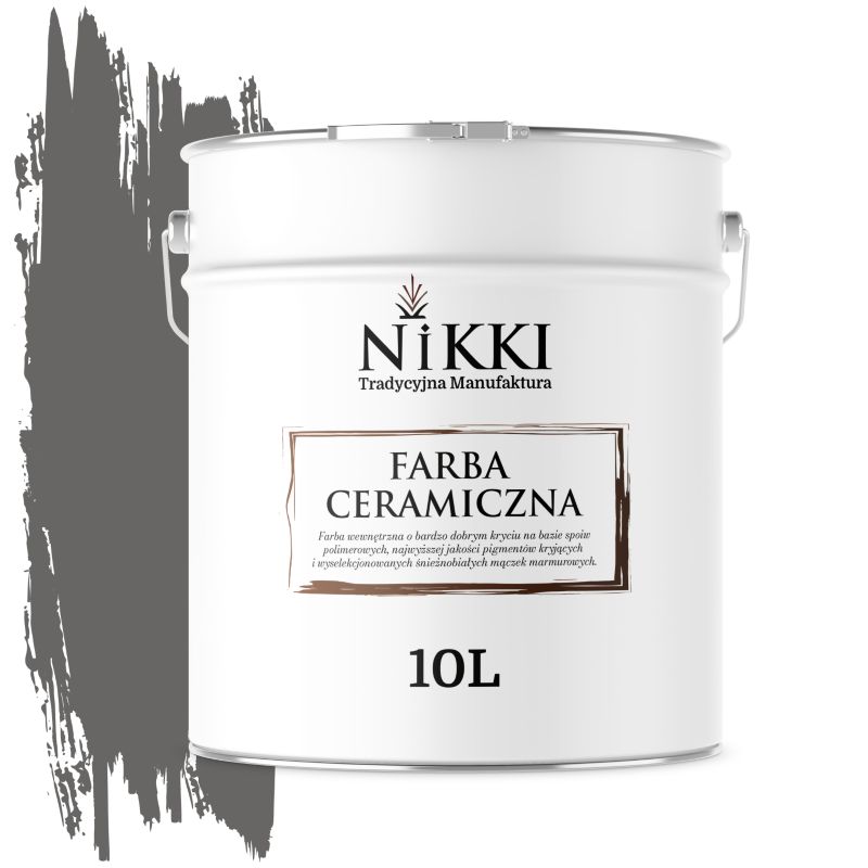 Farba Ceramiczna Wewnętrzna Ściany i Sufity NIKKI Grafitowy H1213 Głęboki Mat 10L