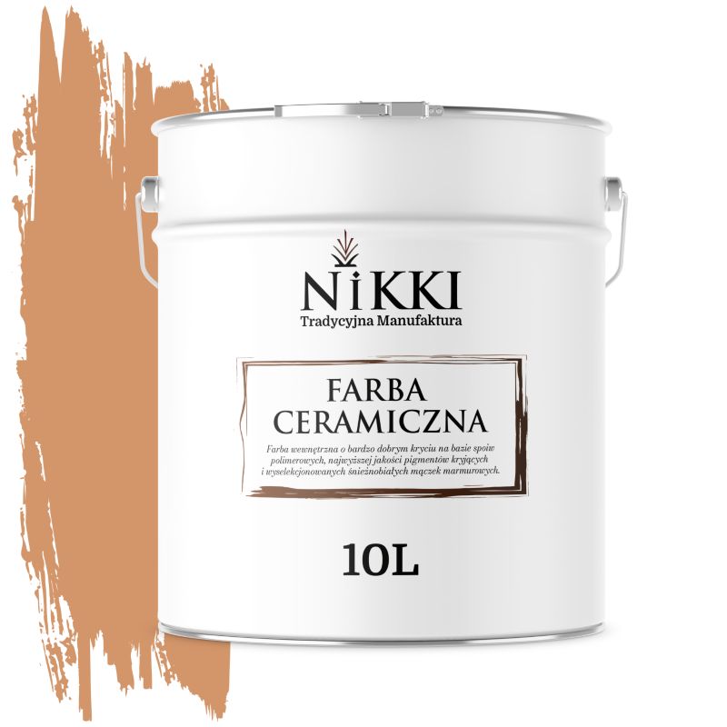 Farba Ceramiczna Wewnętrzna Ściany i Sufity NIKKI Herbaciany H6135 Głęboki Mat 10L
