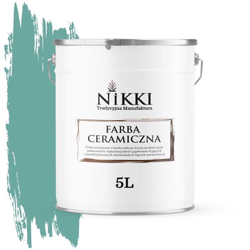 Farba Ceramiczna Wewnętrzna Ściany i Sufity NIKKI Miętowy ciemny H1533 Głęboki Mat 5L