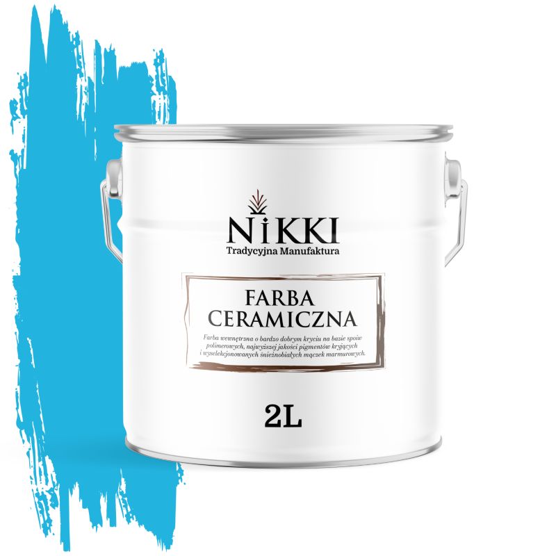 Farba Ceramiczna Wewnętrzna Ściany i Sufity NIKKI Niebieski H0340 Głęboki Mat 2L