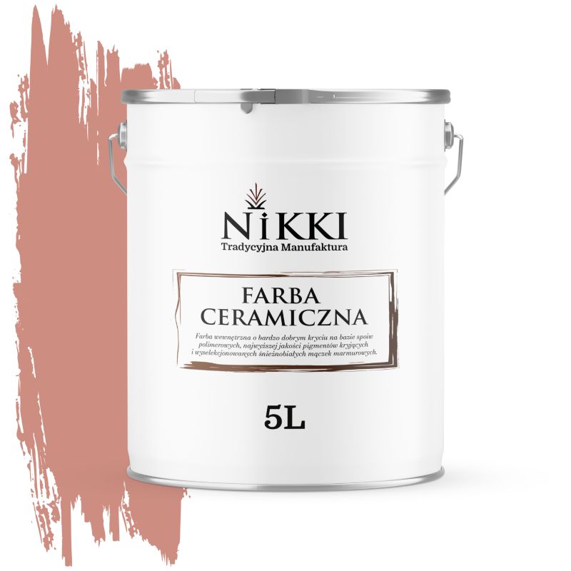 Farba Ceramiczna Wewnętrzna Ściany i Sufity NIKKI Łososiowy H5533 Głęboki Mat 5L