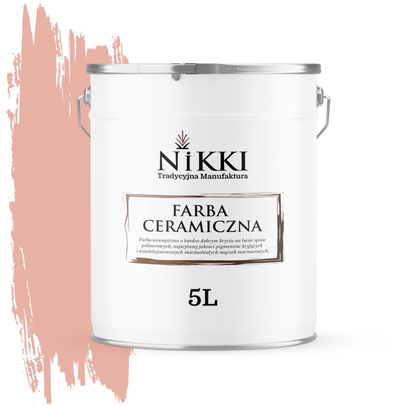 Farba Ceramiczna Wewnętrzna Ściany i Sufity NIKKI Łososiowy jasny H5551 Głęboki Mat 5L