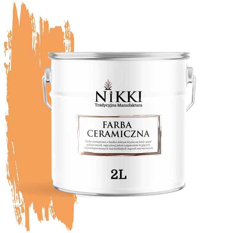 Farba Ceramiczna Wewnętrzna Ściany i Sufity NIKKI Pomarańczowy H5944 Głęboki Mat 2L
