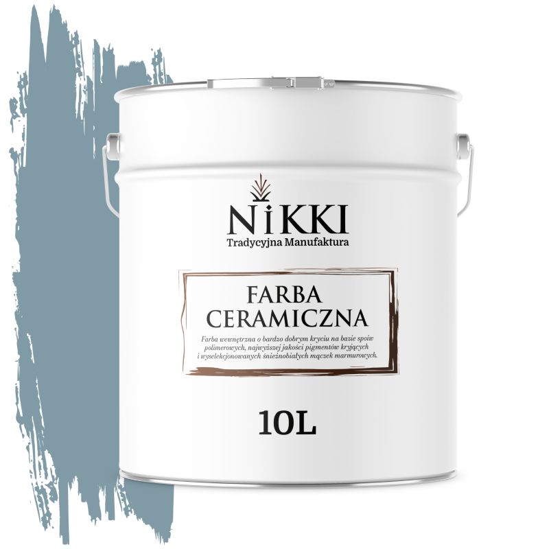 Farba Ceramiczna Wewnętrzna Ściany i Sufity NIKKI Szary platynowy ciemny H0730 Głęboki Mat 10L