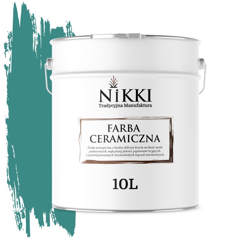 Farba Ceramiczna Wewnętrzna Ściany i Sufity NIKKI Turkusowy ciemny H1421 Głęboki Mat 10L