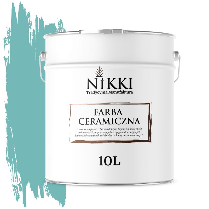 Farba Ceramiczna Wewnętrzna Ściany i Sufity NIKKI Turkusowy H1441 Głęboki Mat 10L