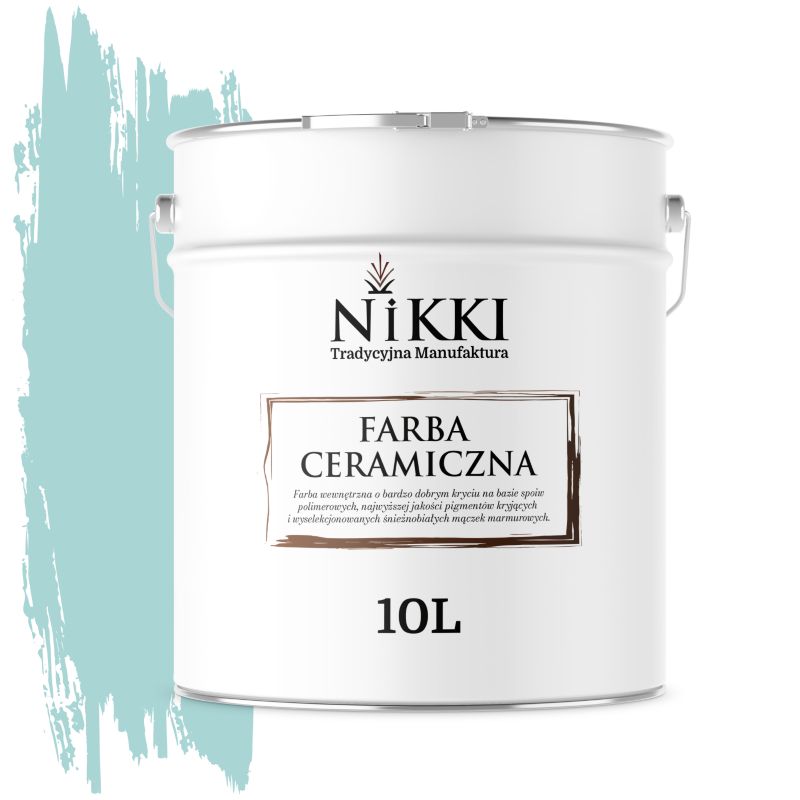 Farba Ceramiczna Wewnętrzna Ściany i Sufity NIKKI Turkusowy jasny H1462 Głęboki Mat 10L