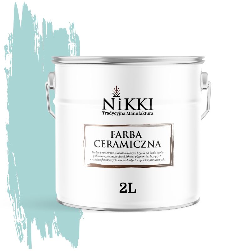 Farba Ceramiczna Wewnętrzna Ściany i Sufity NIKKI Turkusowy jasny H1462 Głęboki Mat 2L