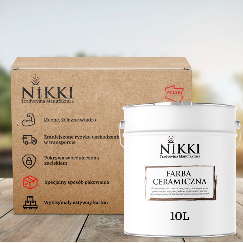 Farba Ceramiczna Wewnętrzna Ściany i Sufity NIKKI Złocisty H7064 Głęboki Mat 10L