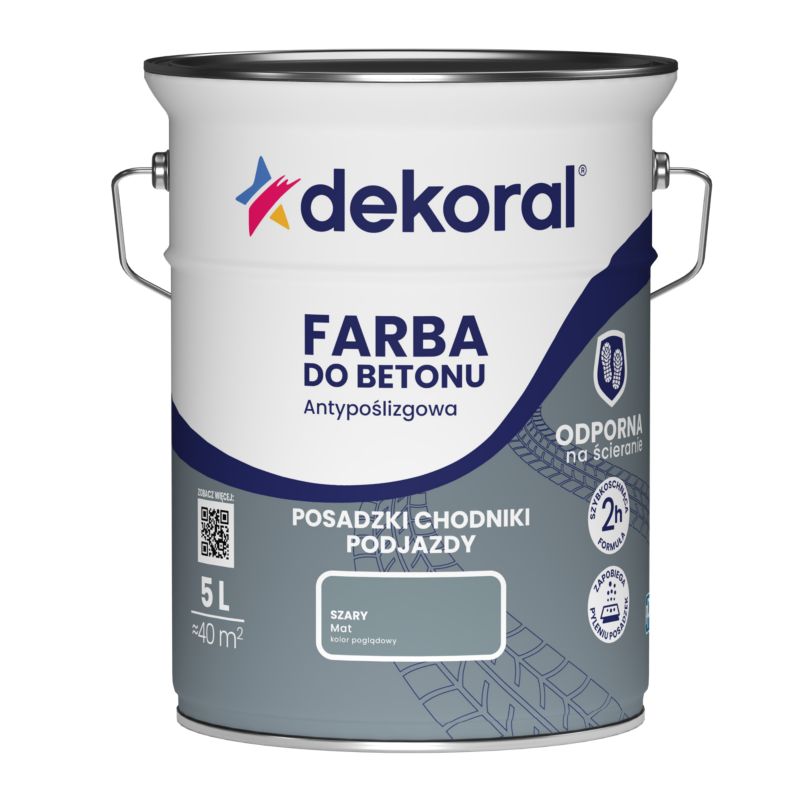 Farba do betonu Dekoral antypoślizgowa szary mat 5 l