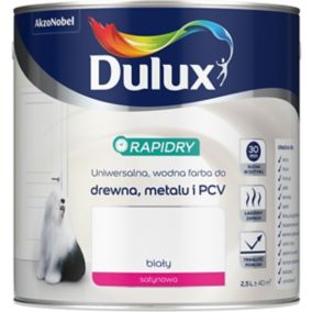 Farba do drewna i metalu Dulux Rapidry biała 2,5 l