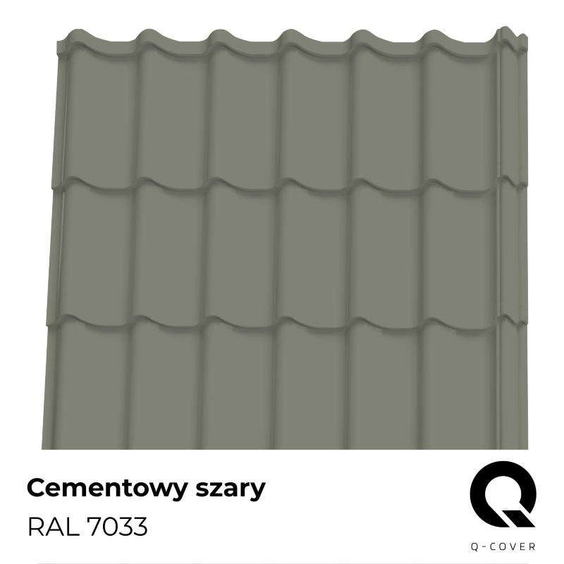 Farba do Metalowych Pokryć Dachowych Q-Cover Cementowy szary RAL7033 Mat 5L