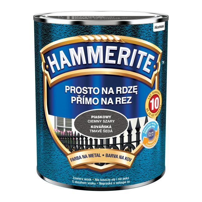 Farba do metalu Hammerite piaskowy ciemnoszary 0,7 l