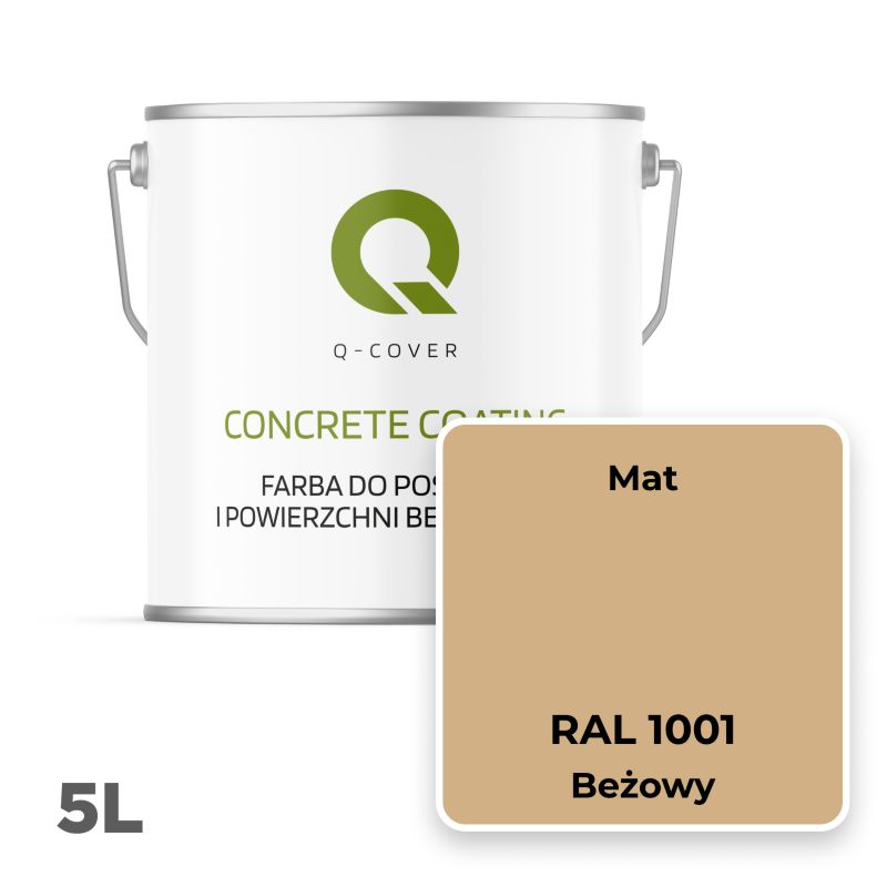 Farba do Posadzek i Powierzchni Betonowych Q-Cover Beżowy RAL1001 5L