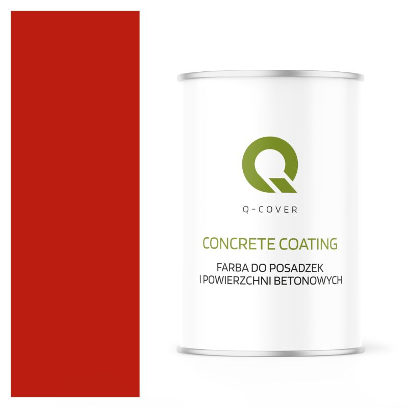 Farba do Posadzek i Powierzchni Betonowych Q-Cover Czerwony RAL3020 0.9L