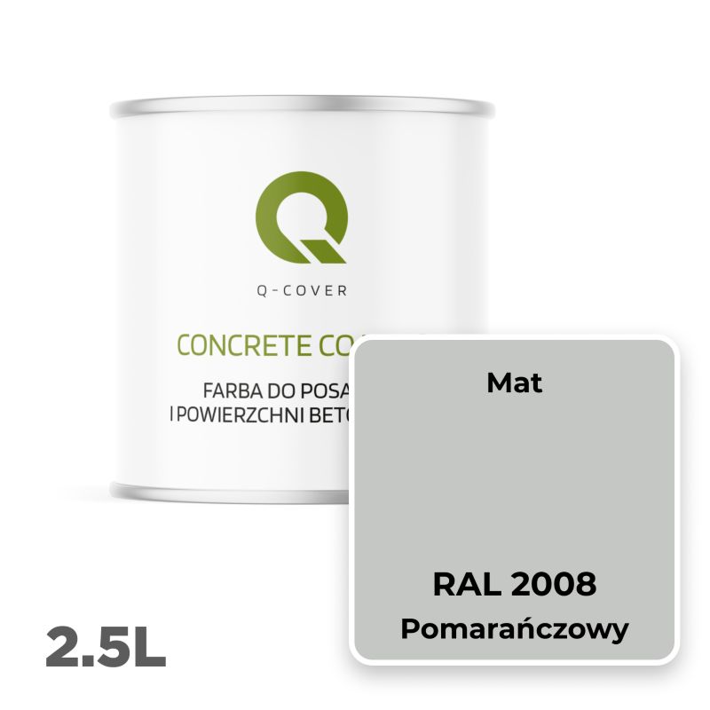 Farba do Posadzek i Powierzchni Betonowych Q-Cover Szary jasny RAL7035 2.5L