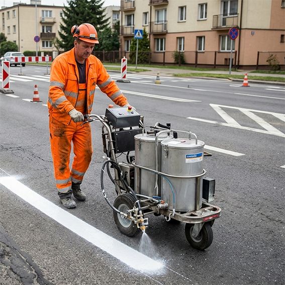 Farba Drogowa Biała Bauhus Akrylowa do Asfaltu i Betonu 0,8 L 1 szt.