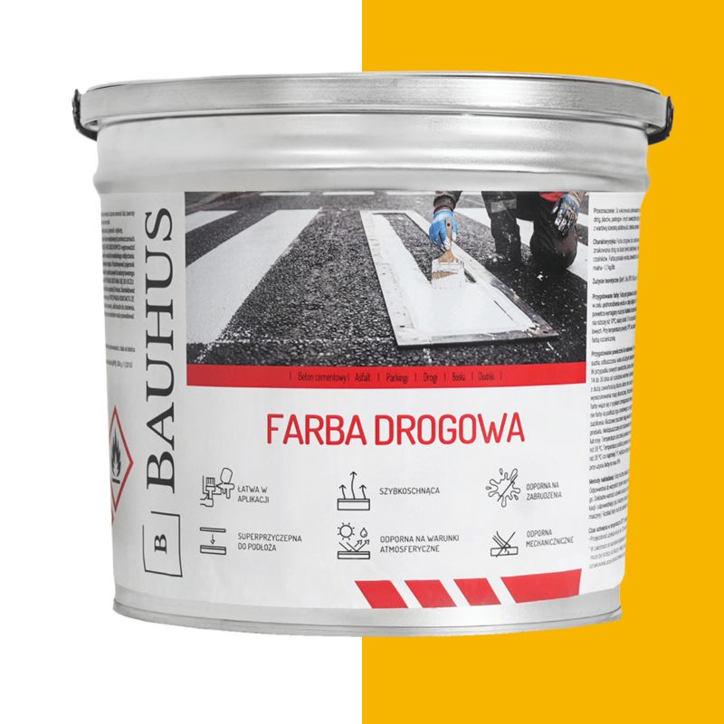 Farba Drogowa Żółta Bauhus Akrylowa do Asfaltu i Betonu 2,5 L 1 szt.