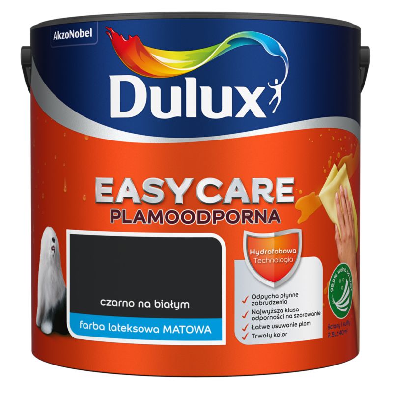 Farba Dulux EasyCare czarno na białym 2,5 l