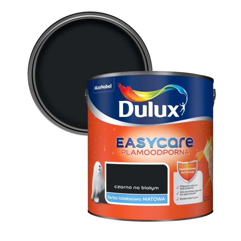 Farba Dulux EasyCare czarno na białym 2,5 l