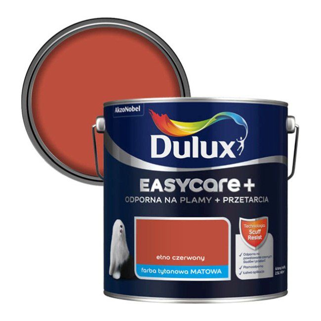 Farba Dulux EasyCare+ etno czerwony 2,5 l