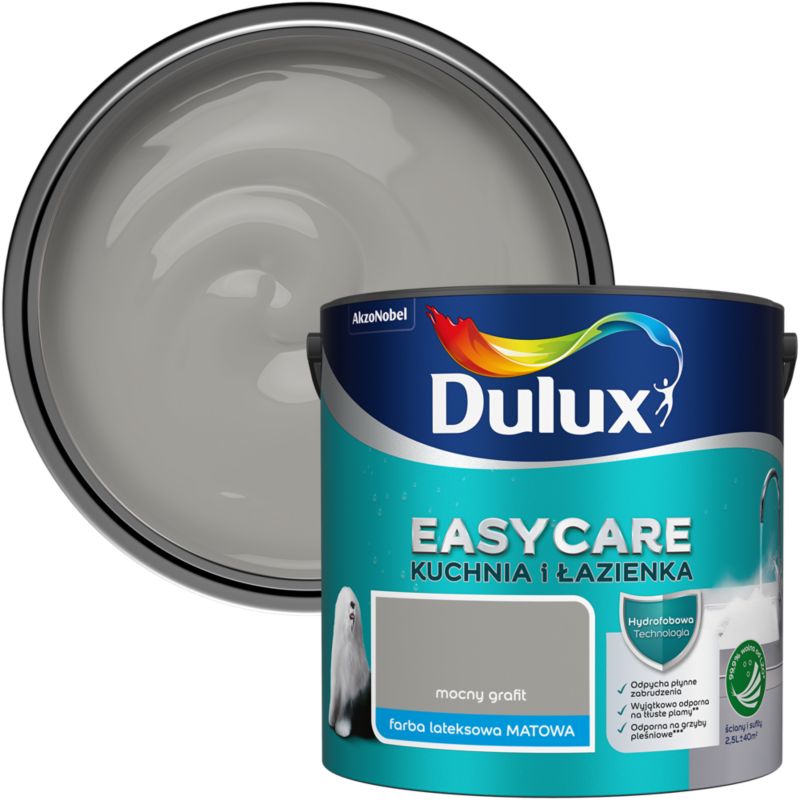 Farba Dulux EasyCare Kuchnia i Łazienka mocny grafit 2,5 l