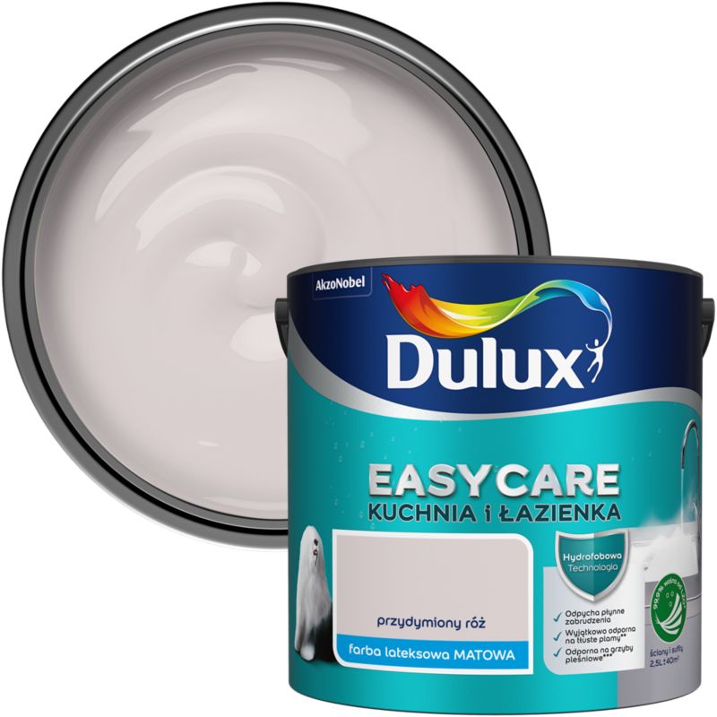 Farba Dulux EasyCare Kuchnia i Łazienka przydymiony róż 2,5 l