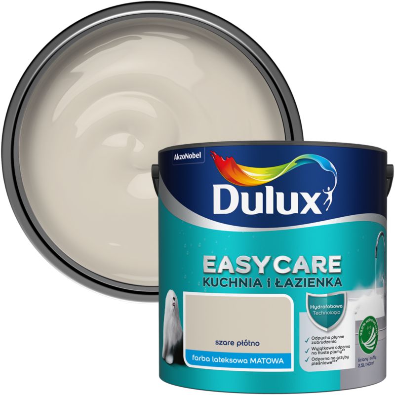 Farba Dulux EasyCare Kuchnia i Łazienka szare płótno 2,5 l