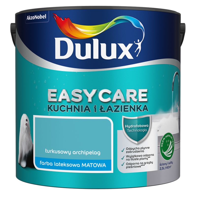 Farba Dulux EasyCare Kuchnia i Łazienka turkusowy archipelag 2,5 l