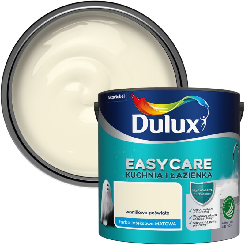 Farba Dulux EasyCare Kuchnia i Łazienka waniliowa poświata 2,5 l