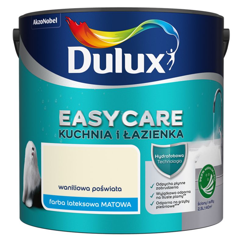 Farba Dulux EasyCare Kuchnia i Łazienka waniliowa poświata 2,5 l