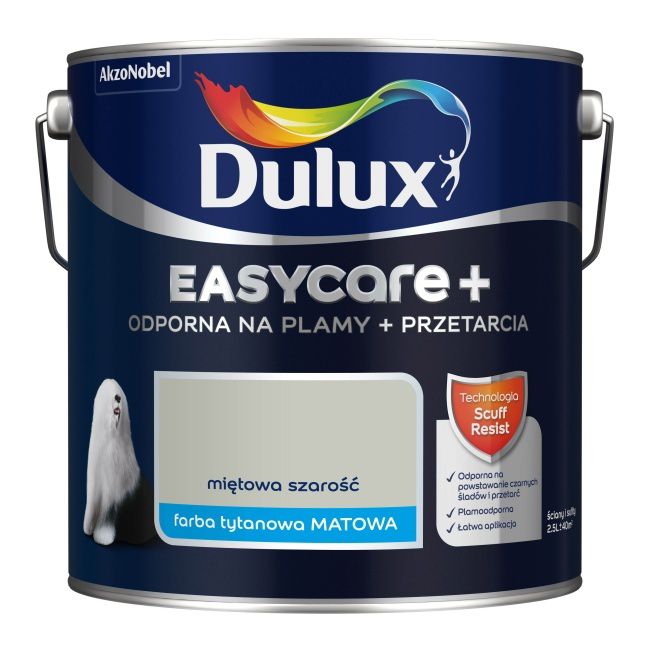 Farba Dulux EasyCare+ miętowa szarość 2,5 l