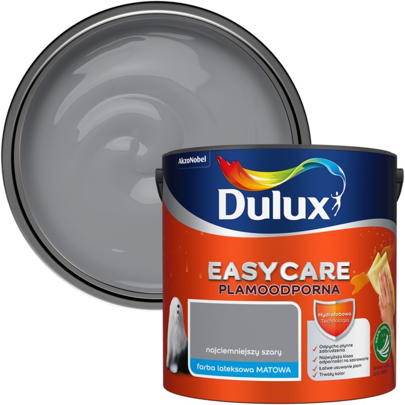Farba Dulux EasyCare najciemniejszy szary 2,5 l
