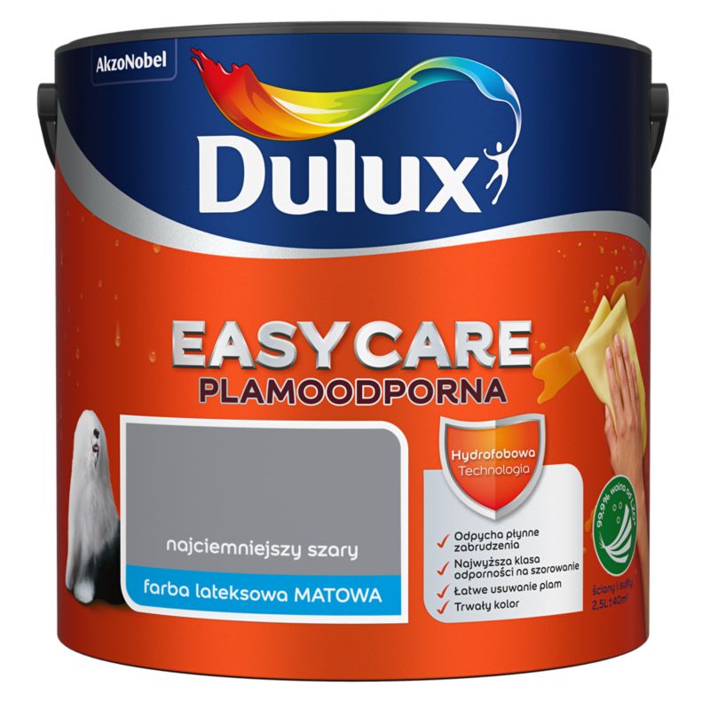 Farba Dulux EasyCare najciemniejszy szary 2,5 l