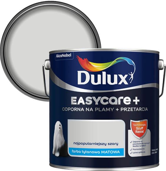 Farba Dulux EasyCare+ najpopularniejszy szary 2,5 l