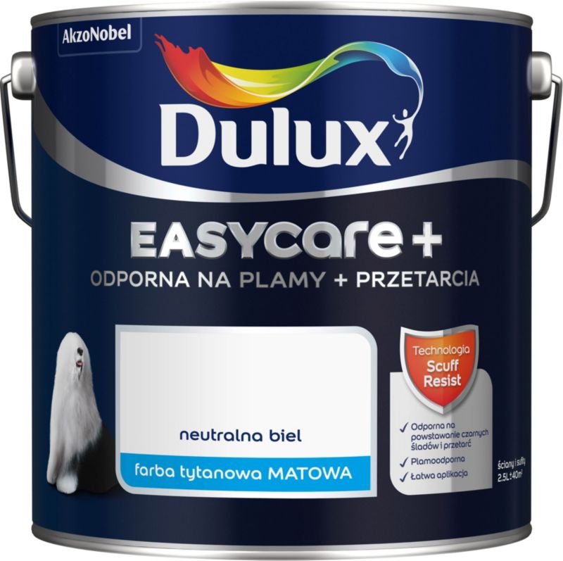 Farba Dulux EasyCare+ neutralna biel 2,5 l